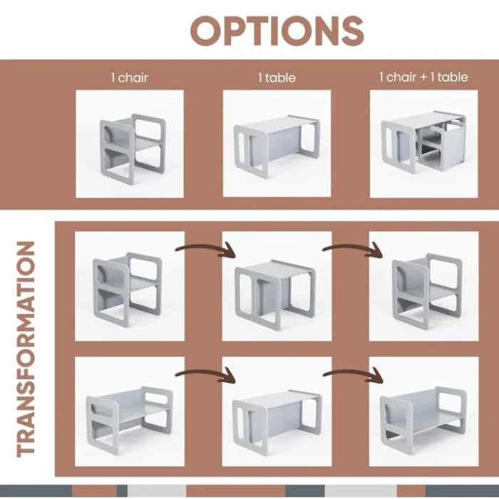 Детска дървена масичка със столче 3 в 1 - Image 4