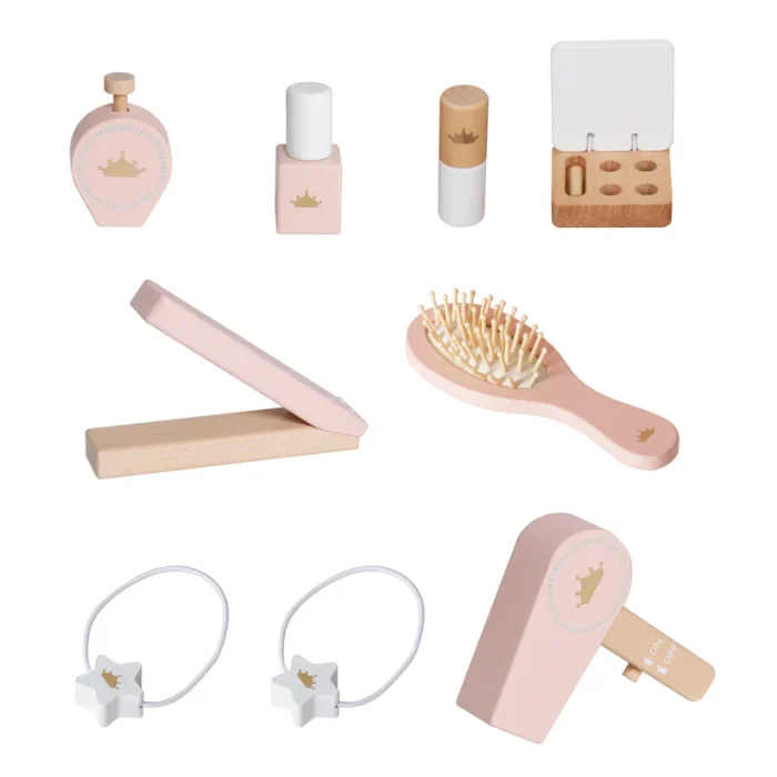 Детска дървена тоалетка с огледало в розово - Image 2