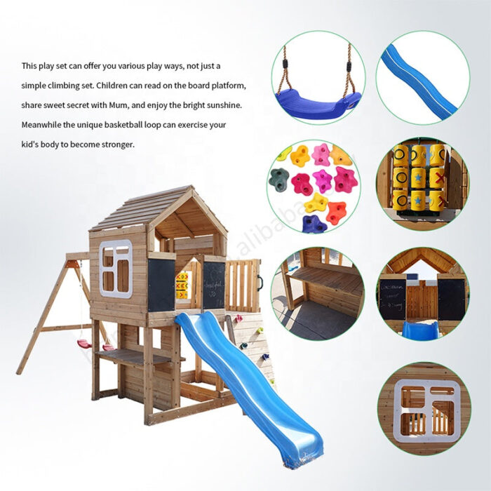 Голяма детска дървена къщичка GINGER HOME за двор - Image 11