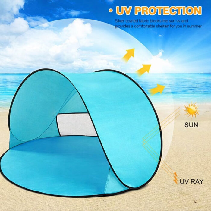 Детска Pop-Up Палатка за Игра GINGER HOME с UV Защита 50+ – Кръгла, Лека и Сгъваема, за Плаж и Градина, 150×150×90 см - Image 14