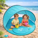 Детска Pop-Up Палатка за Игра GINGER HOME с UV Защита 50+ – Кръгла, Лека и Сгъваема, за Плаж и Градина, 150×150×90 см - Image 4