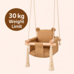 Детска Дървена Люлка Мече GINGER HOME – Мека Памучна Седалка, до 30 кг, 28×28×196 см - Image 11