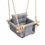 Детска Дървена Люлка GINGER HOME Scandi – Мека Памучна Седалка с Облегалка, 28×28×196 см - Image 2