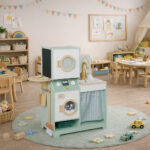 Детска дървена пералня 3 в 1 с мивка с течаща вода и сушилня GINGER HOME - Image 12