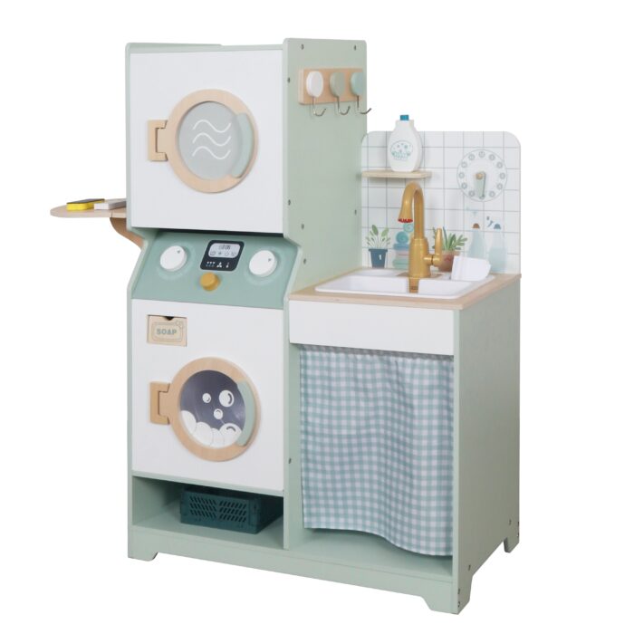 Детска дървена пералня 3 в 1 с мивка с течаща вода и сушилня GINGER HOME - Image 3