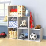 Детска Етажерка, Органайзер за Играчки, GINGER HOME с 6 Отделения и Текстилни Кутии, Бяла, Монтесори Мебел - Image 9