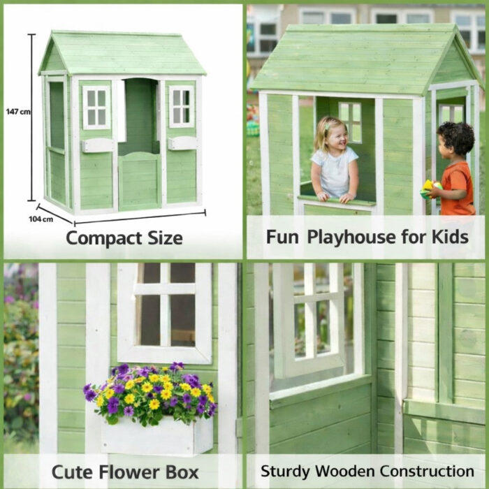 Детска дървена къщичка за игра на открито GINGER HOME - Image 16