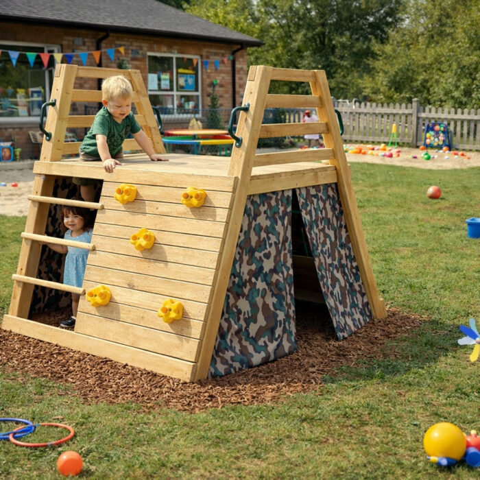 Детска дървена пързалка с катерушка за двор GINGER HOME - Image 8