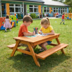 Детска дървена маса с пейки и пясъчник GINGER HOME - Image 8