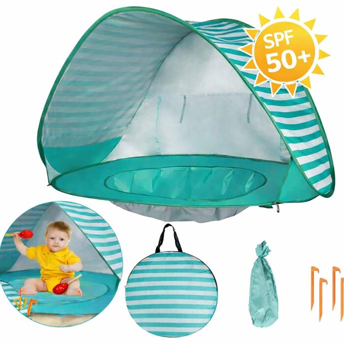 Детска Pop-Up палатка за игра GINGER HOME с UV защита 50+ – лека и сгъваема, за плаж и градина, 120×80×70 см - Image 1