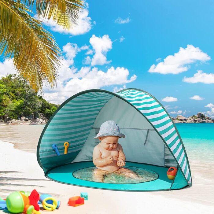 Детска Pop-Up палатка за игра GINGER HOME с UV защита 50+ – лека и сгъваема, за плаж и градина, 120×80×70 см - Image 12
