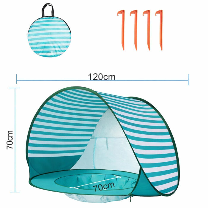 Детска Pop-Up палатка за игра GINGER HOME с UV защита 50+ – лека и сгъваема, за плаж и градина, 120×80×70 см - Image 7