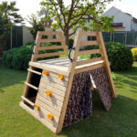 Детска дървена пързалка с катерушка за двор GINGER HOME - Image 10