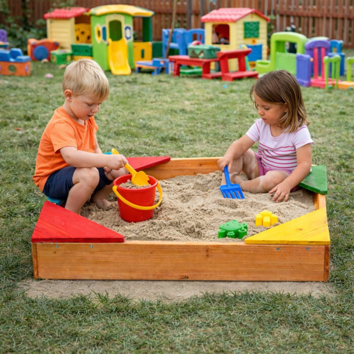 Детски дървен пясъчник GINGER HOME 90/90 - Image 6