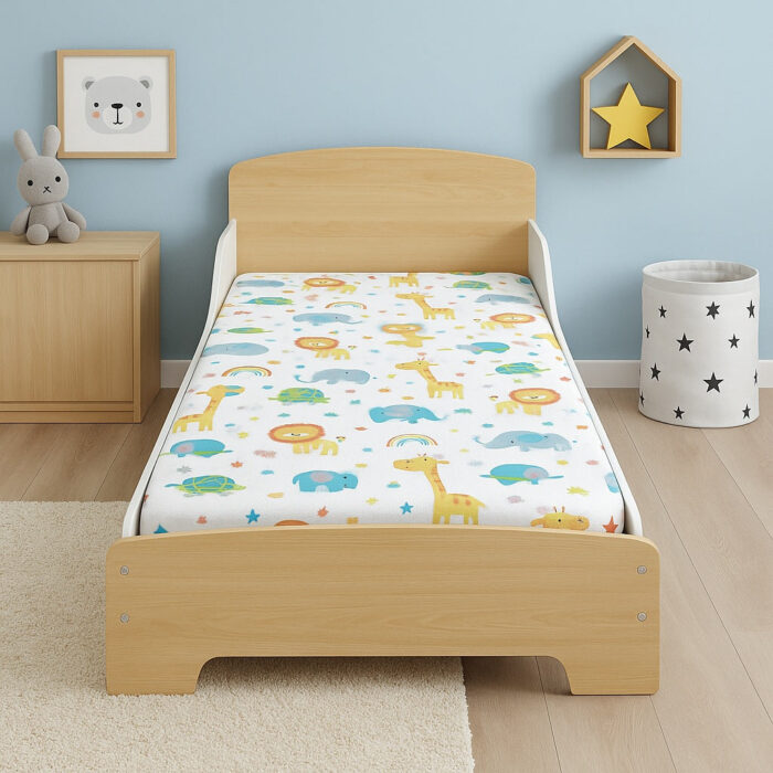 Детско Дървено Легло със Защита и Подматрачна Рамка 140/70 см – GINGER HOME - Image 3