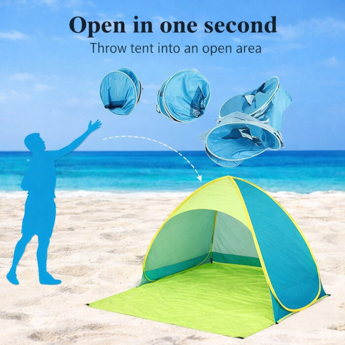 Детска Pop-Up Палатка GINGER HOME с UV Защита 50+ – Лека, Сгъваема, за Плаж и Градина, 165×150×110 см - Image 12