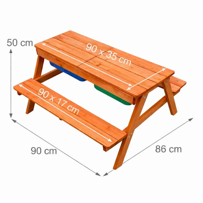 Детска дървена маса с пейки и пясъчник GINGER HOME - Image 12
