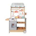 Детски Дървен Магазин GINGER HOME 2 в 1, Кухня, Щанд, Рафтове, Черна Дъска и Аксесоари, 60/73x29.5x105 см - Image 5