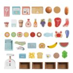 Детски Дървен Магазин GINGER HOME 2 в 1, Кухня, Щанд, Рафтове, Черна Дъска и Аксесоари, 60/73x29.5x105 см - Image 8