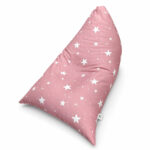 Детски Пуф Лежанка GINGER HOME Little Stars, 100% Памук, Розов Барбарон със Звезди, 127x81x76 см - Image 6