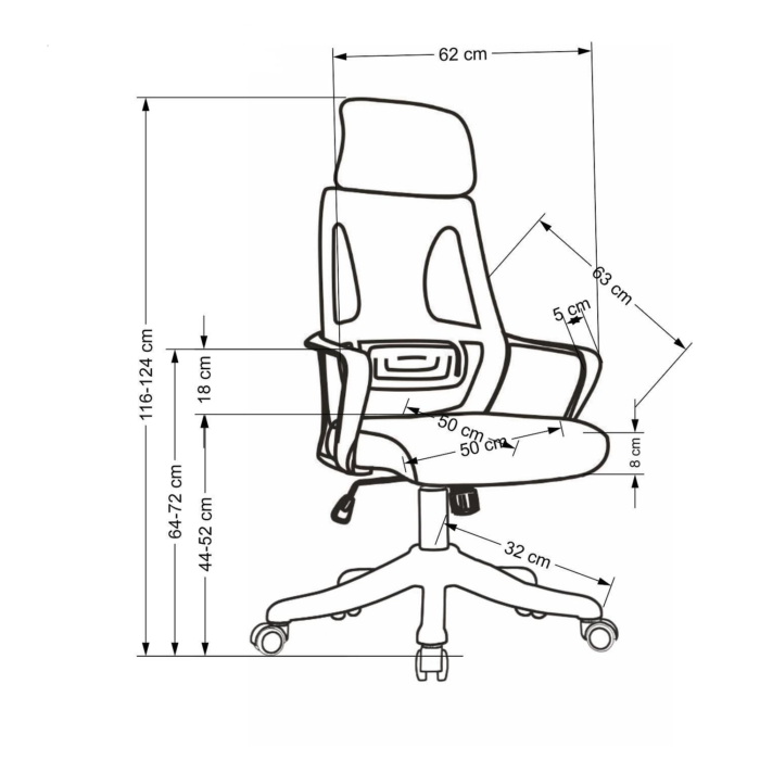 Мениджърски стол Аврора MESH сив - Image 6