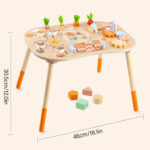 Детска Активна Маса GINGER HOME, Монтесори Център за игра 6 в 1, Масивно Дърво, 46x30.5x43.5 см - Image 13