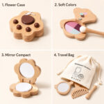 Детски Дървен Козметичен Комплект GINGER HOME, Гримове за Ролева Игра, Чантичка, Монтесори - Image 8