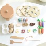 Детски Дървен Кухненски Комплект GINGER HOME, Тенджера с Храни, Риболов и Сортер, Монтесори, 27 части - Image 12