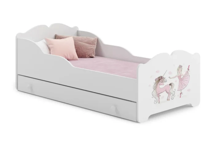 Детско легло ANNA с принт и чекмедже (160 х 80 см, unicorn) - Image 1