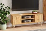 ТВ шкаф Focus с дървени крака 135 см (златен дъб крафт) - Image 4