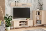 ТВ шкаф Focus с дървени крака 155 см (дъб сонома) - Image 2