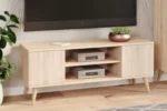 ТВ шкаф Focus с дървени крака 155 см (дъб сонома) - Image 3