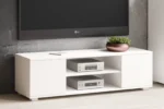 ТВ шкаф Focus с пластмасови крака 155 см бял - Image 3