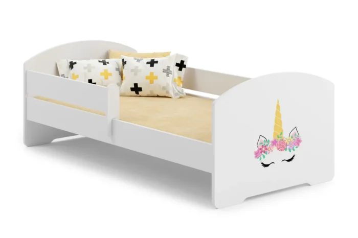 Детско легло Luk с парапет и различни мотиви (160 х 80 см, unicorn) - Image 1