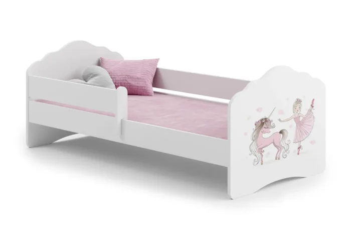 mbx-010284-1.webp Детско легло FALA с парапет с различни мотиви (160 х 80 см, unicorn and girl) - Image 1
