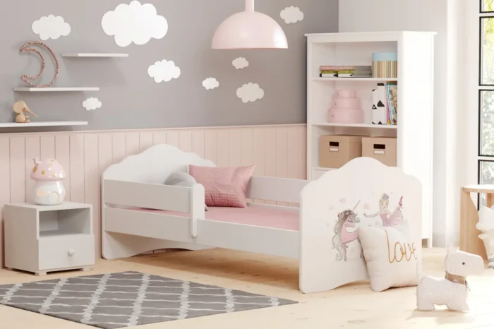 Детско легло FALA с парапет с различни мотиви (160 х 80 см, unicorn and girl) - Image 3