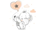 Детско легло FALA с парапет и чекмедже с различни мотиви (140 х 70 см, elephant) - Image 3
