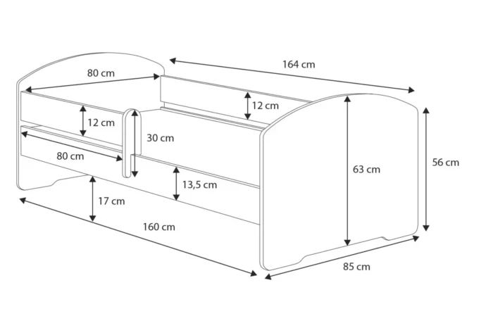 Единично легло Max с парапет (160 х 80 см) - Image 5