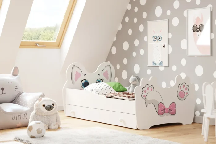 Детско легло Pink cat с чекмедже (140 х 70 см) - Image 2