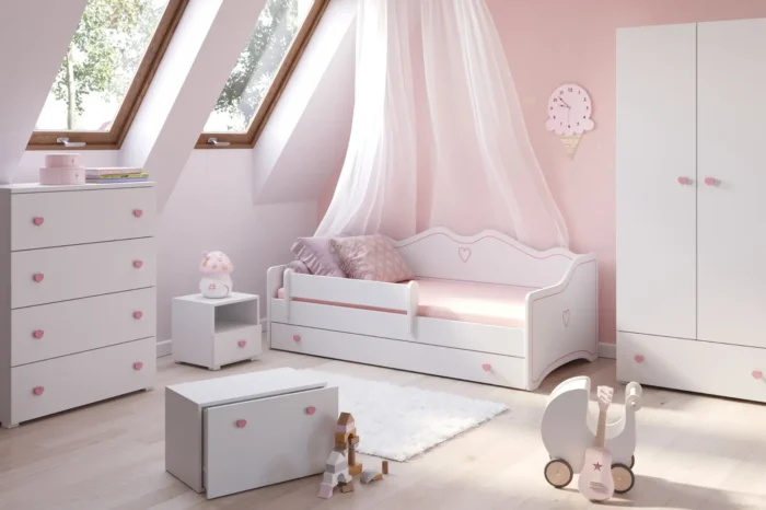 Детско легло Emma с чекмедже (140 х 70 см, розова) - Image 2