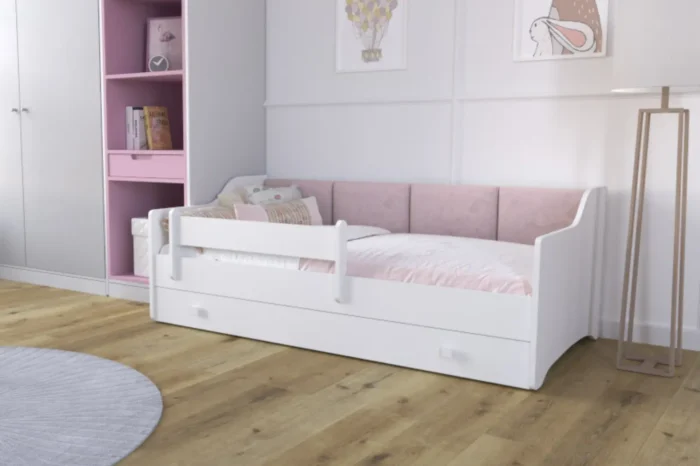 Детско легло Eryk 160 x 80 с чекмедже и цветни панели (пепел от рози) - Image 2