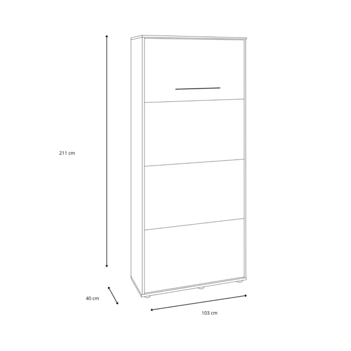 Вертикално сгъваемо стенно легло VERTO 90x200 (Сиво) - Image 11