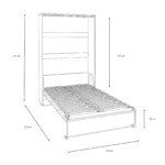 Вертикално сгъваемо стенно легло VERTO 120x200 (дъб артисан) - Image 12