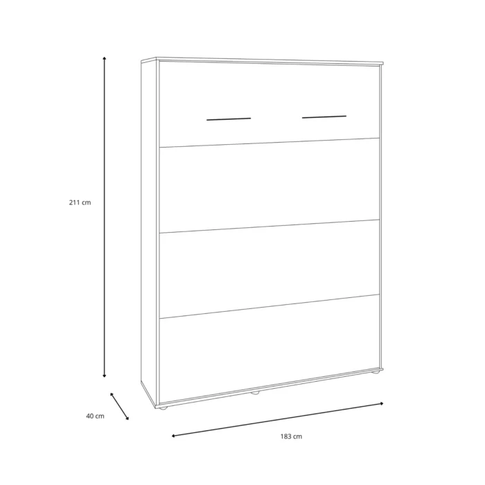 Вертикално сгъваемо стенно легло VERTO 160x200 (Сиво) - Image 13