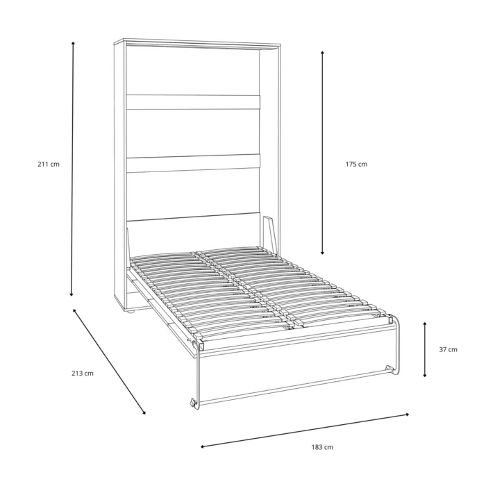 Вертикално сгъваемо стенно легло VERTO 160x200 (Кашмир) - Image 12
