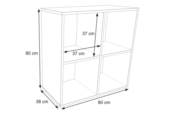 Етажерка Loni 2x2 (80, бяло) - Image 2